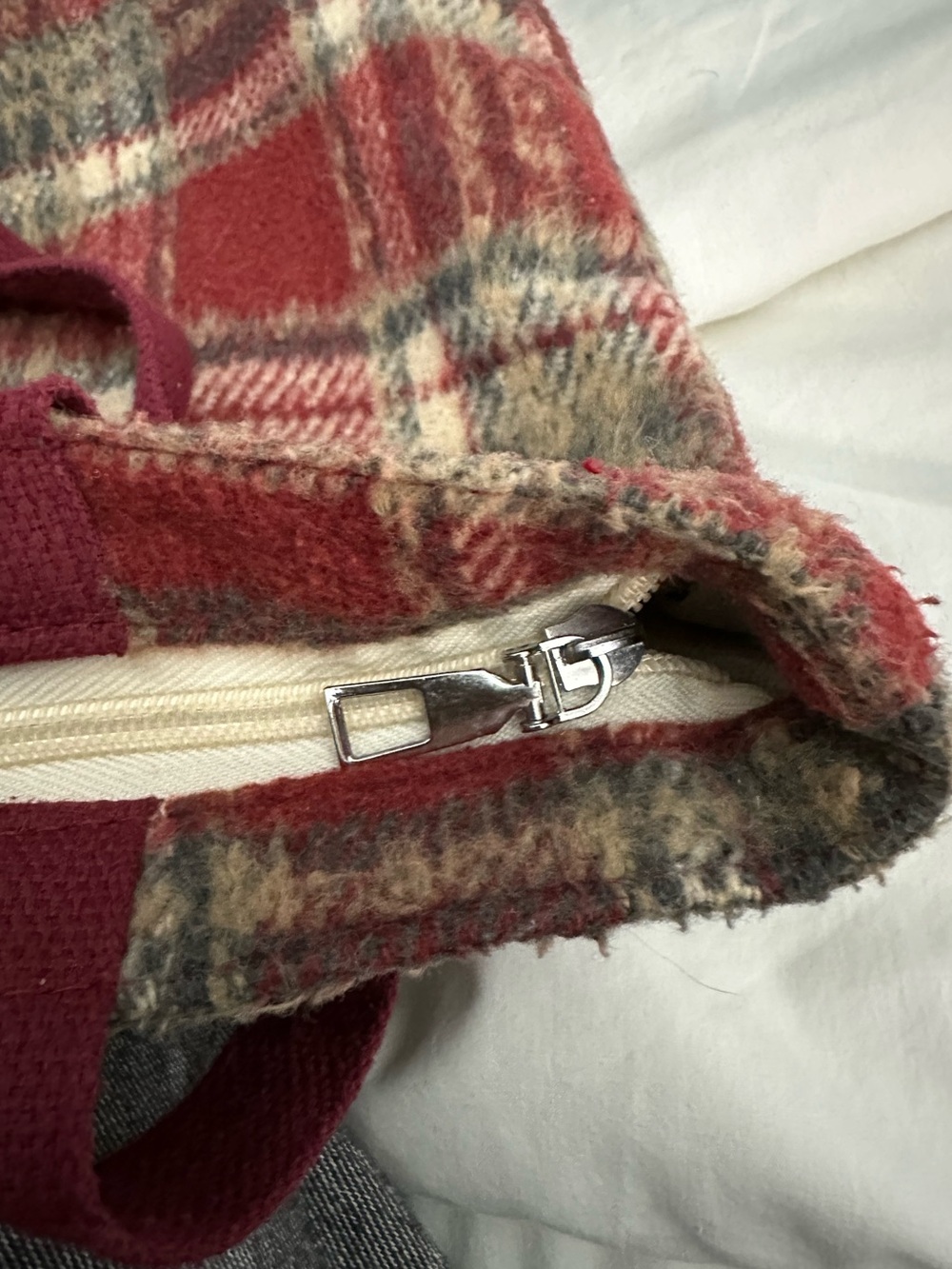 Nice To Meet You Wool Tote Bag Plaid View 6